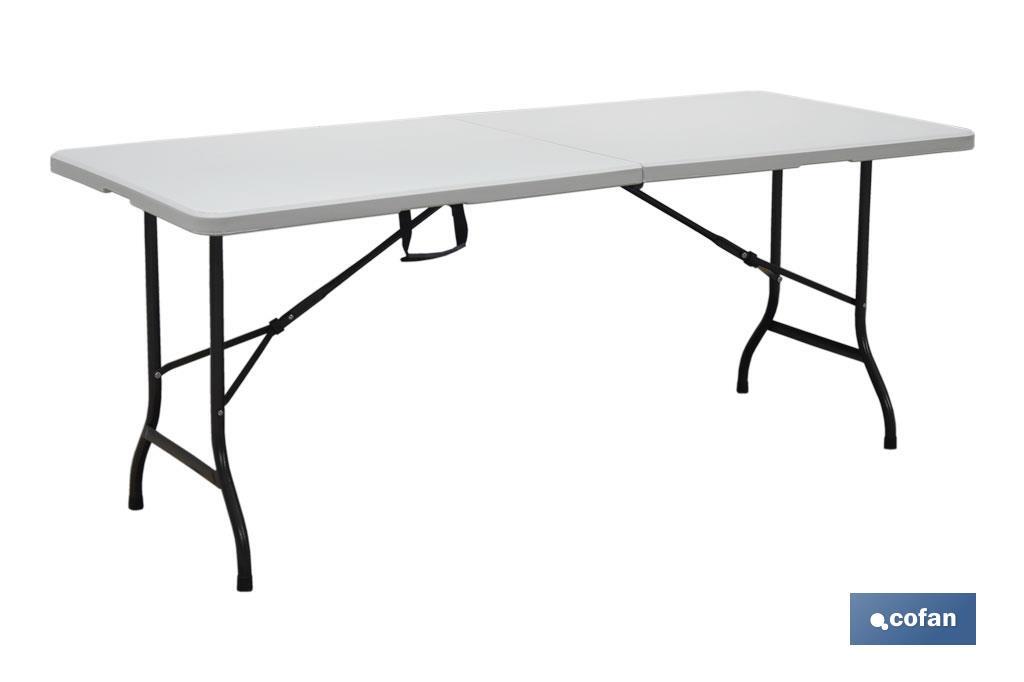 Mesa Plegable Rectangular con bloqueo de seguridad | Color: Blanco | Dos medidas a elegir