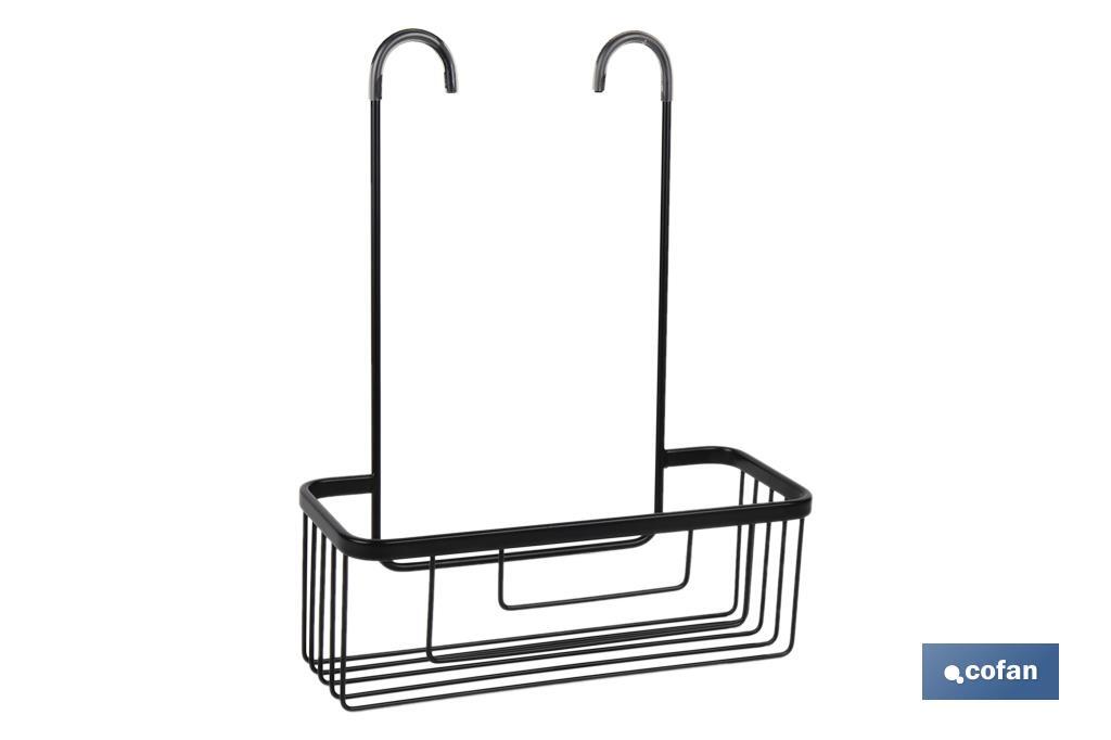 Cesto de Ducha | Estante en Color Negro Mate | Sin Taladro | Medidas: 30 x 12 x 10 cm y Altura 38 cm